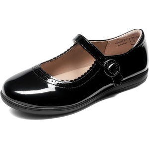 DREAM PAIRS Girls Mary Jane Flats School Uniform Dress Shoes(Dark Black)