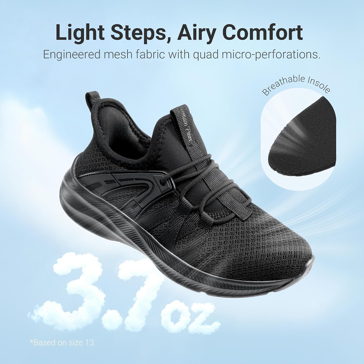 image:imageDREAM PAIRS Kid Shoes Slip On Sneakers Running Lightweight Breathable Comfortable Non Slip Walking Gym School Daily PlayAll Black