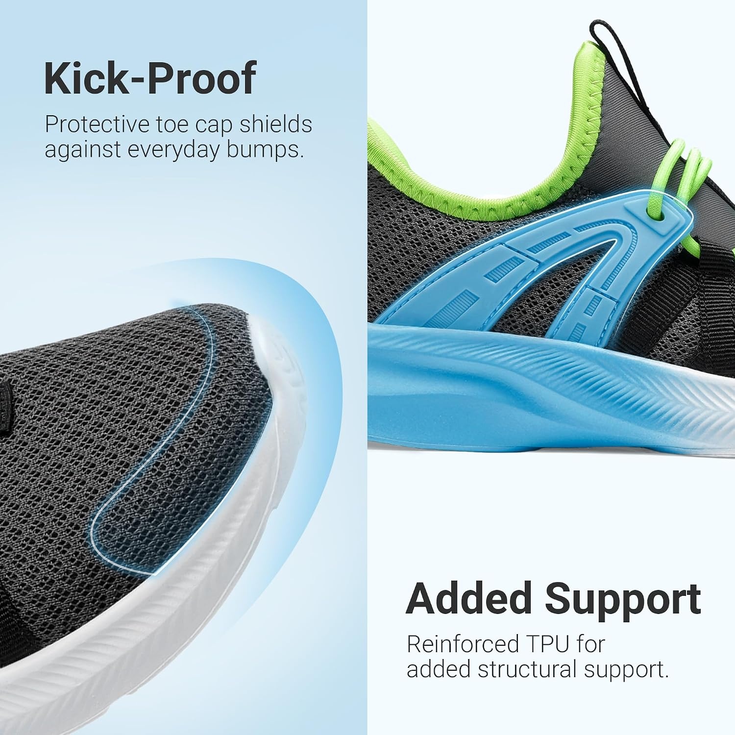 image:imageDREAM PAIRS Kid Shoes Slip On Sneakers Running Lightweight Breathable Comfortable Non Slip Walking Gym School Daily PlayDark GreyBlue