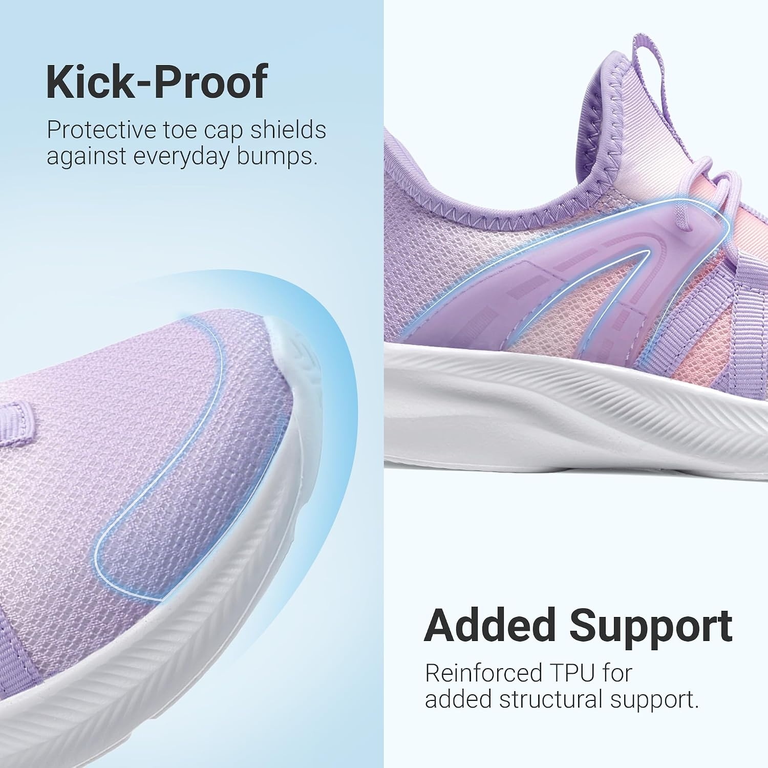 image:imageDREAM PAIRS Kid Shoes Slip On Sneakers Running Lightweight Breathable Comfortable Non Slip Walking Gym School Daily PlayPurplePink