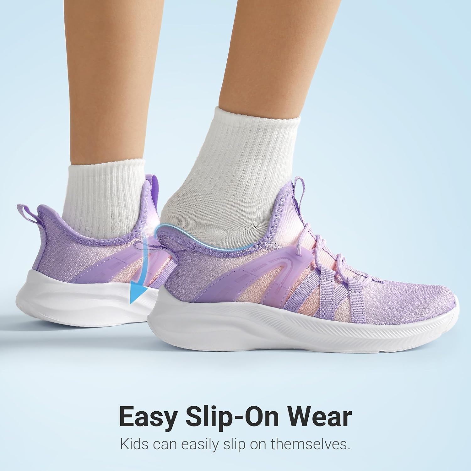 image:imageDREAM PAIRS Kid Shoes Slip On Sneakers Running Lightweight Breathable Comfortable Non Slip Walking Gym School Daily PlayPurplePink