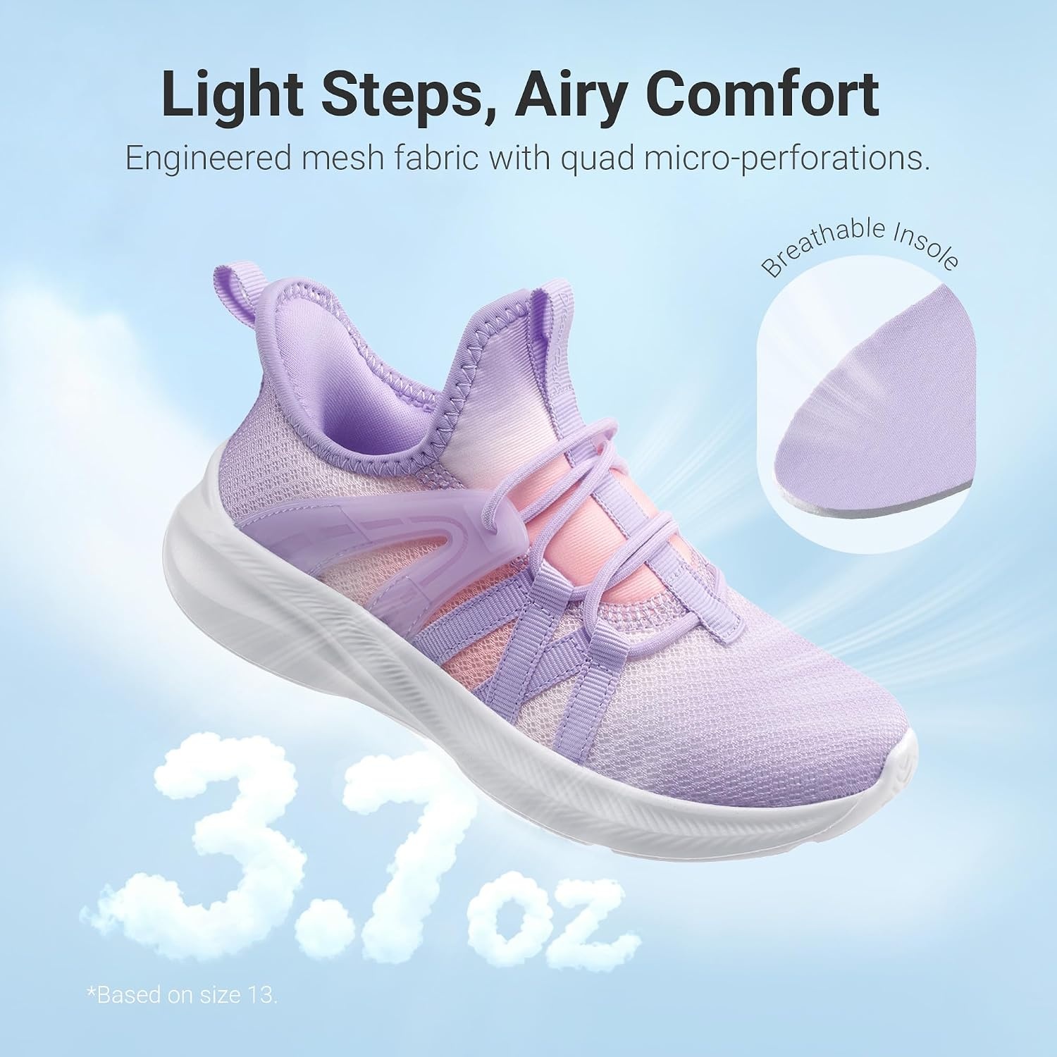 image:imageDREAM PAIRS Kid Shoes Slip On Sneakers Running Lightweight Breathable Comfortable Non Slip Walking Gym School Daily PlayPurplePink