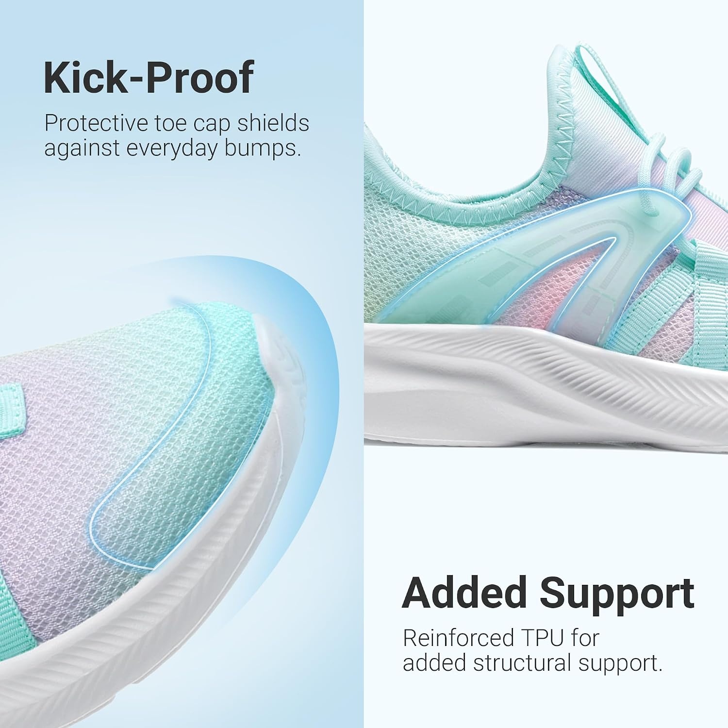 image:imageDREAM PAIRS Kid Shoes Slip On Sneakers Running Lightweight Breathable Comfortable Non Slip Walking Gym School Daily PlayRainbow