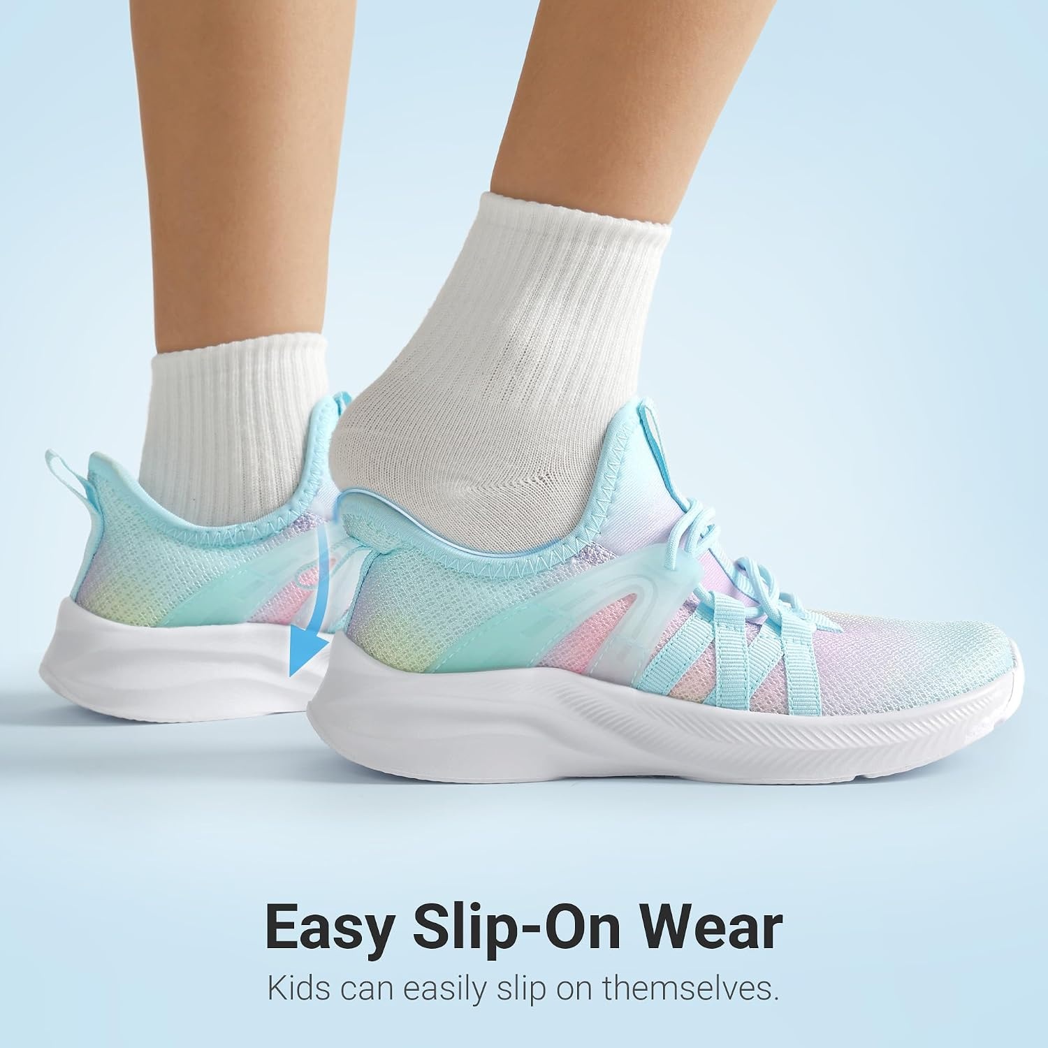image:imageDREAM PAIRS Kid Shoes Slip On Sneakers Running Lightweight Breathable Comfortable Non Slip Walking Gym School Daily PlayRainbow