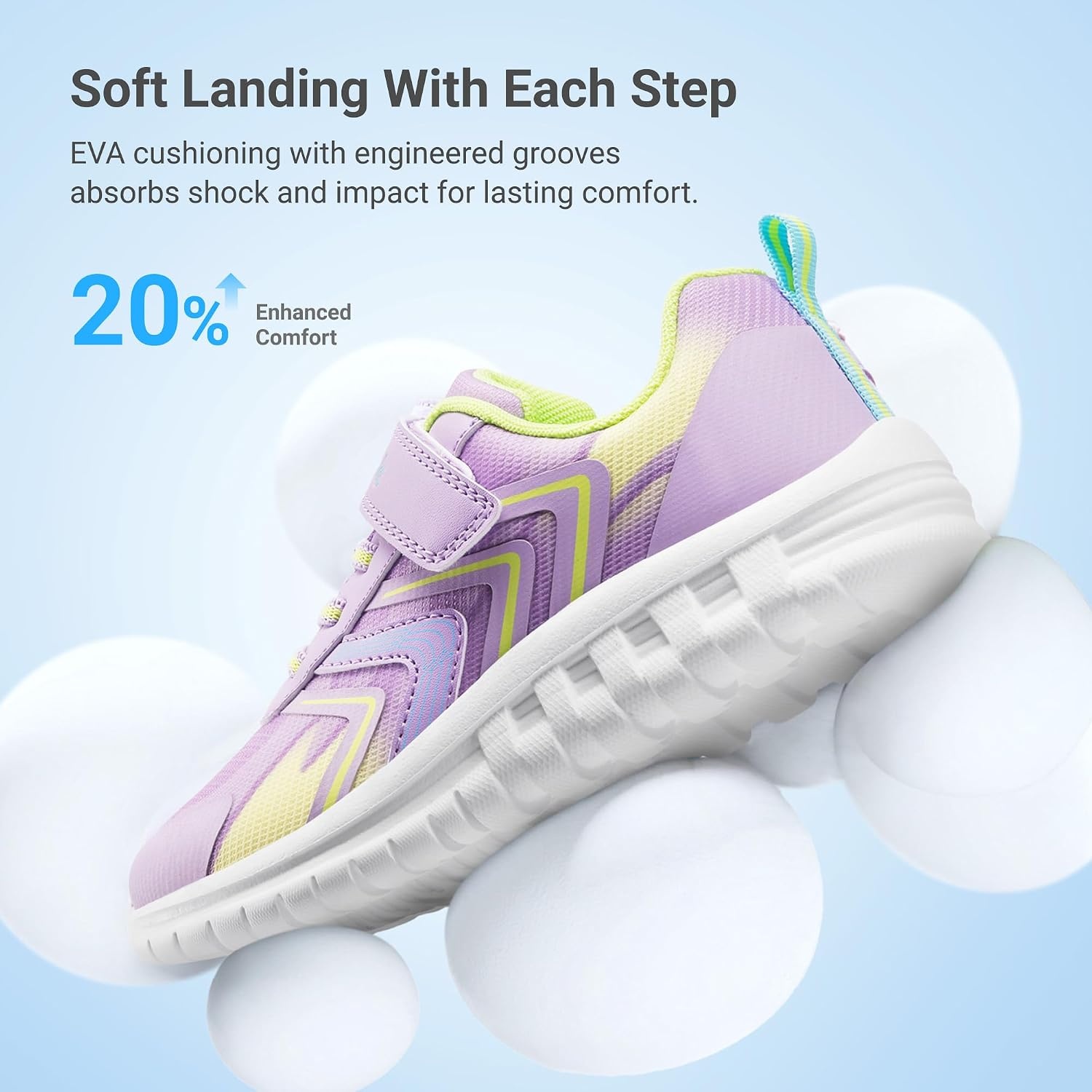 image:imageDREAM PAIRS Kids Shoes Sneakers Athletic Running LightweightBreathableComfortable Non SlipHookandLoopWalking Gym School Daily PlayPurple