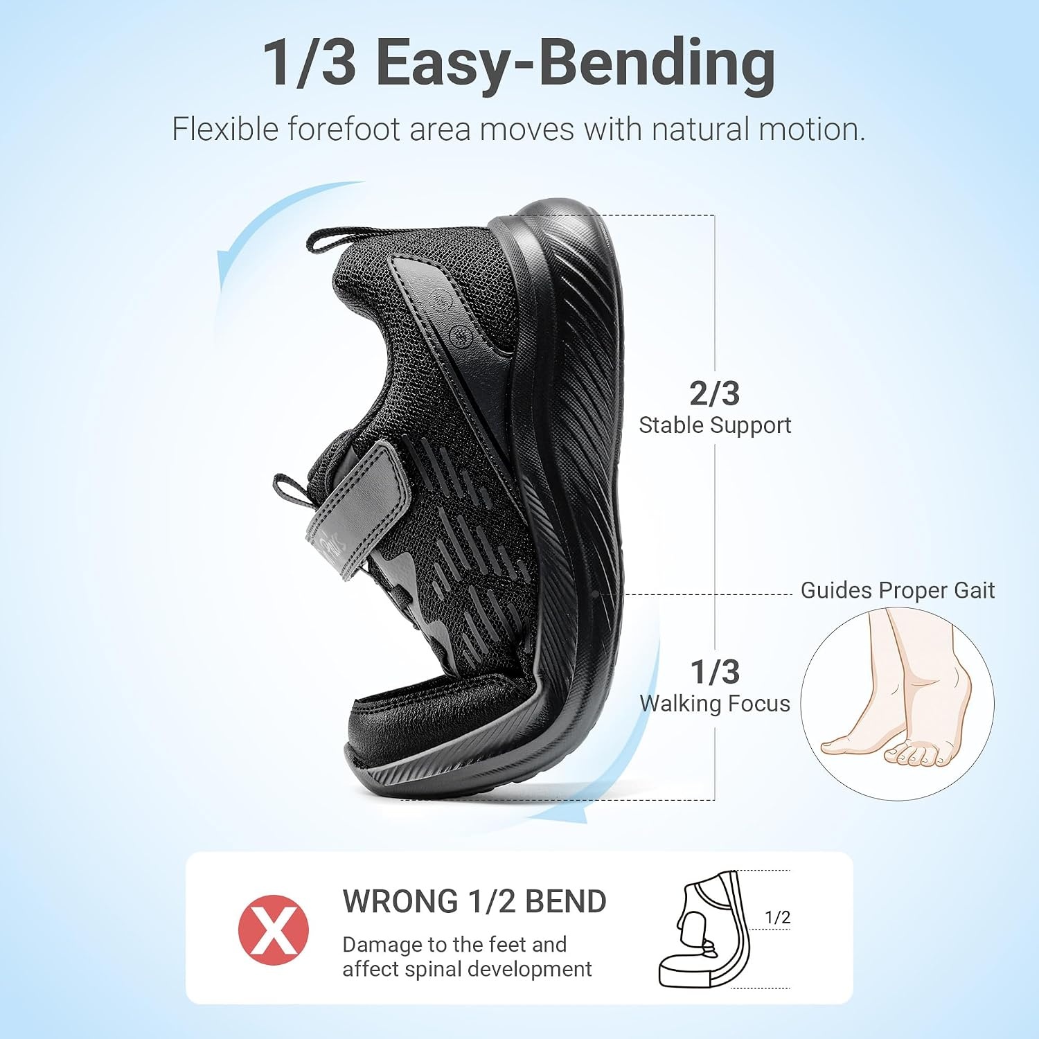 image:imageDREAM PAIRS Kids Shoes Tennis Sneakers LightweightRunningBreathableComfortable Non SlipHookandLoopWalking Gym School Daily PlayAll Black