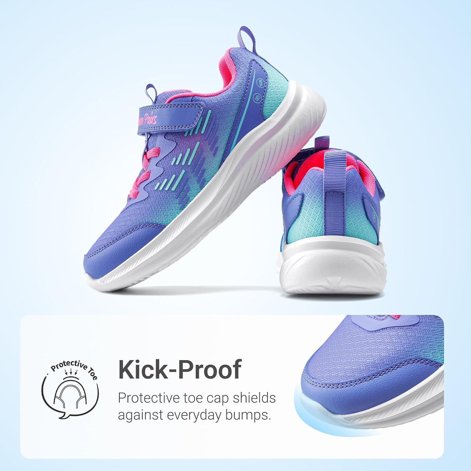 image:imageDREAM PAIRS Kids Shoes Tennis Sneakers LightweightRunningBreathableComfortable Non SlipHookandLoopWalking Gym School Daily PlayBlueLight Green