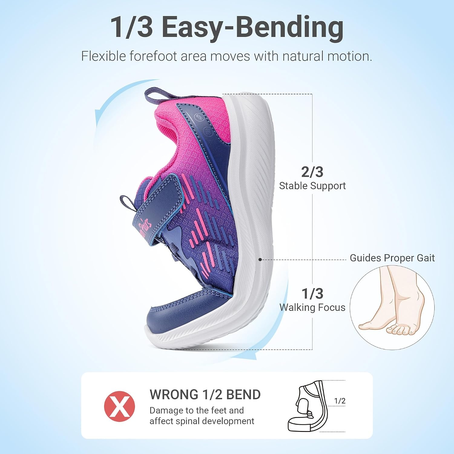 image:imageDREAM PAIRS Kids Shoes Tennis Sneakers LightweightRunningBreathableComfortable Non SlipHookandLoopWalking Gym School Daily PlayDark PurpleHot Pink