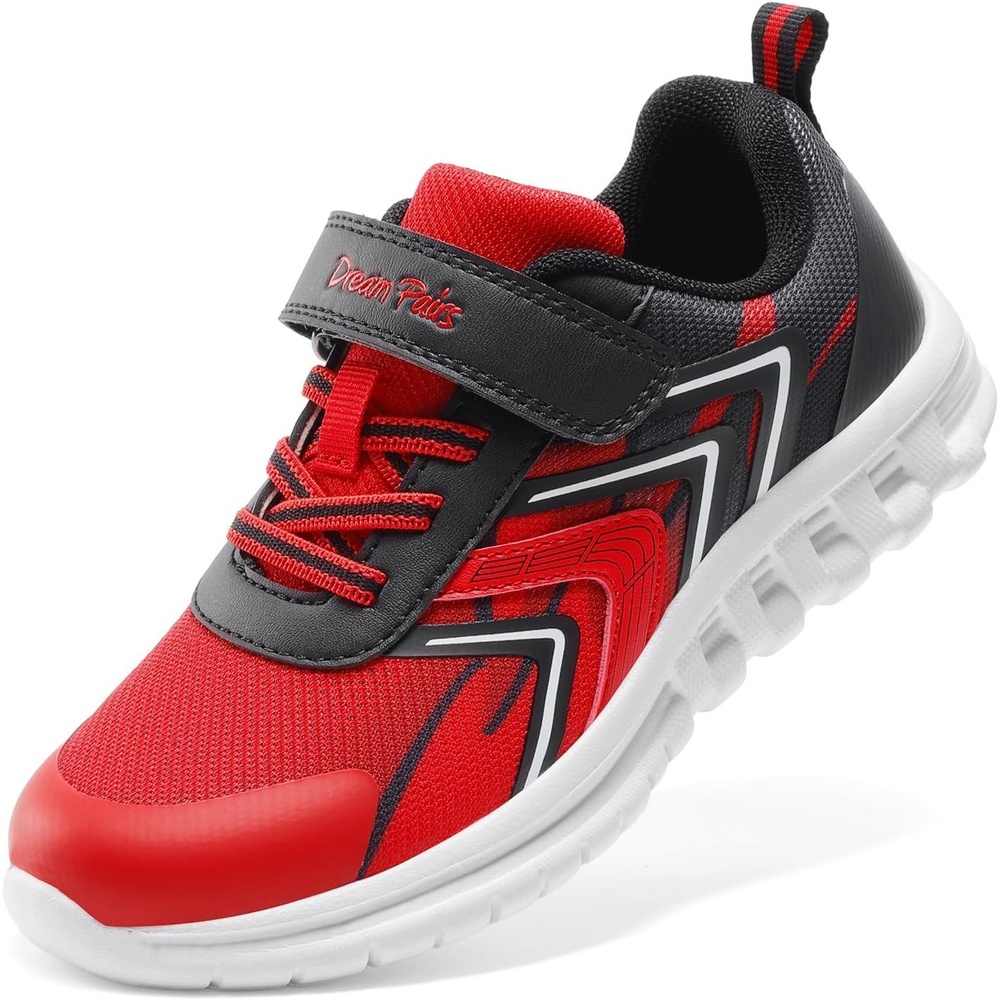 image:imageDREAM PAIRS Kids Shoes Sneakers Athletic Running LightweightBreathableComfortable Non SlipHookandLoopWalking Gym School Daily PlayRedBlack