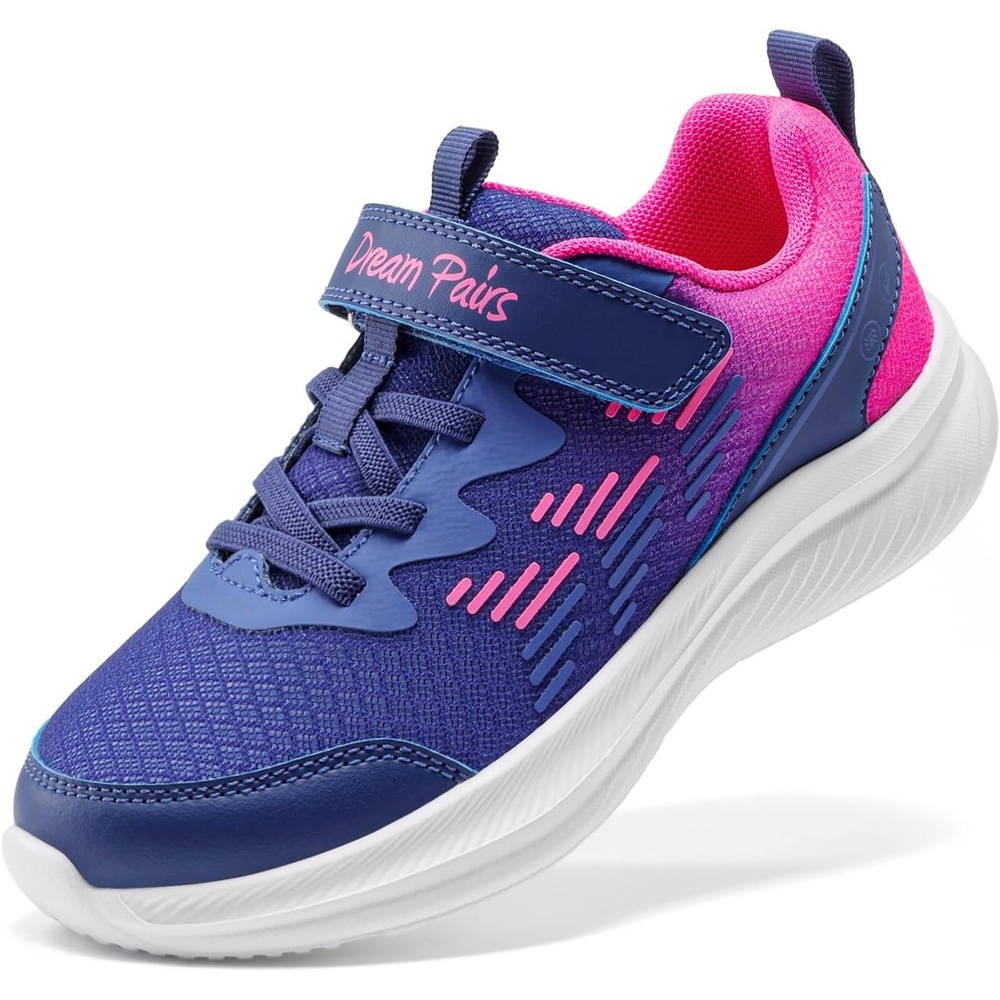 image:imageDREAM PAIRS Kids Shoes Tennis Sneakers  LightweightRunningBreathableComfortable Non SlipHookandLoopWalking Gym School Daily PlayDark PurpleHot Pink