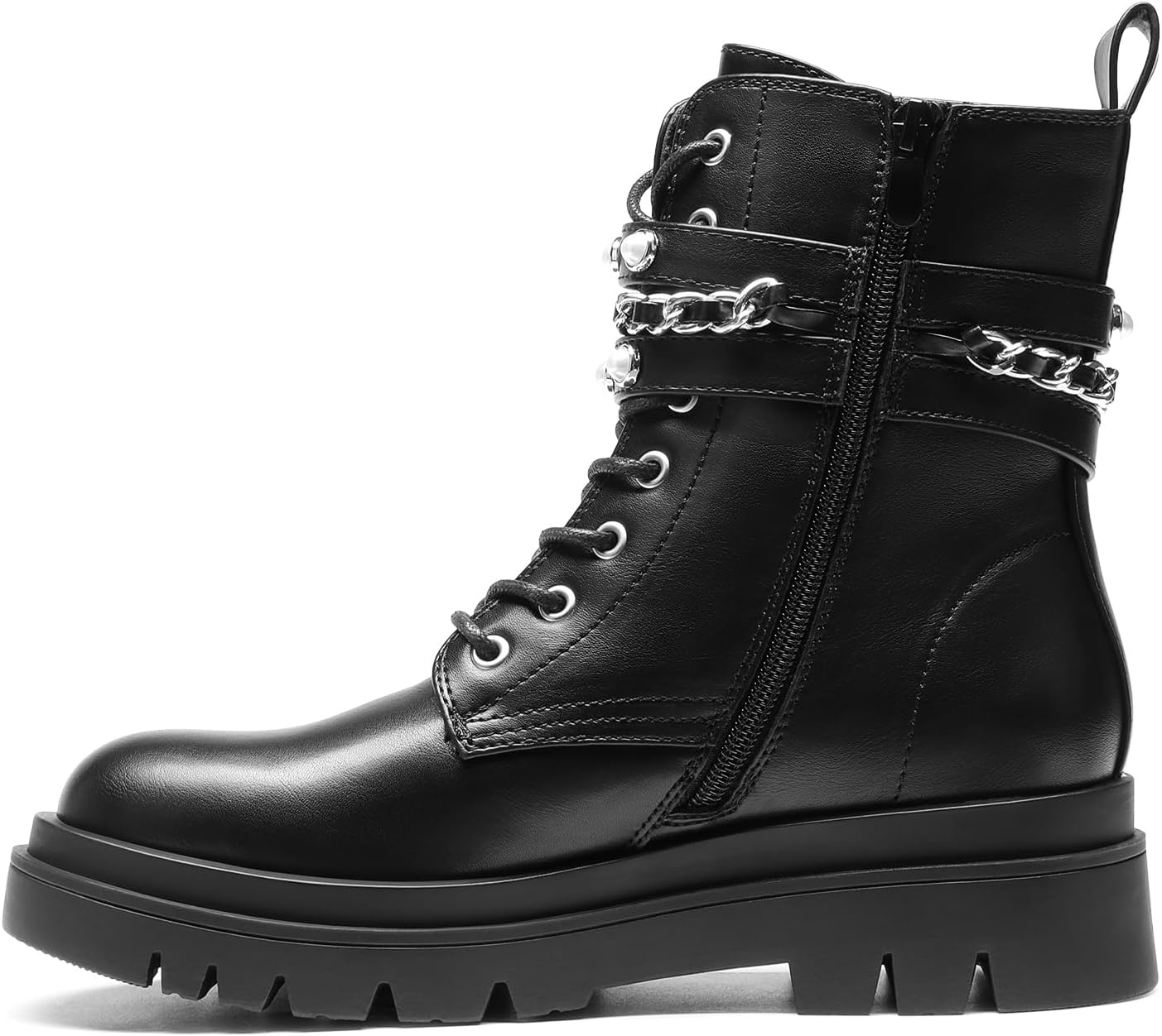 image:imageDREAM PAIRS Womens Combat Boots Lace Up Ankle Booties Shoes Fashion Platform Lug Sole Goth Ankle BootiesChunky Solepunk vibeSuitable for Casual Outings Daily WorkBlack