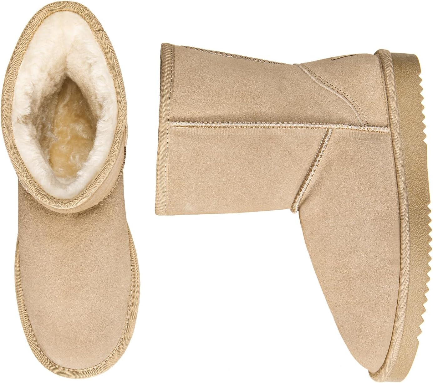 image:imageDREAM PAIRS Womens ShortyNew Mid Calf Winter Snow BootsSand