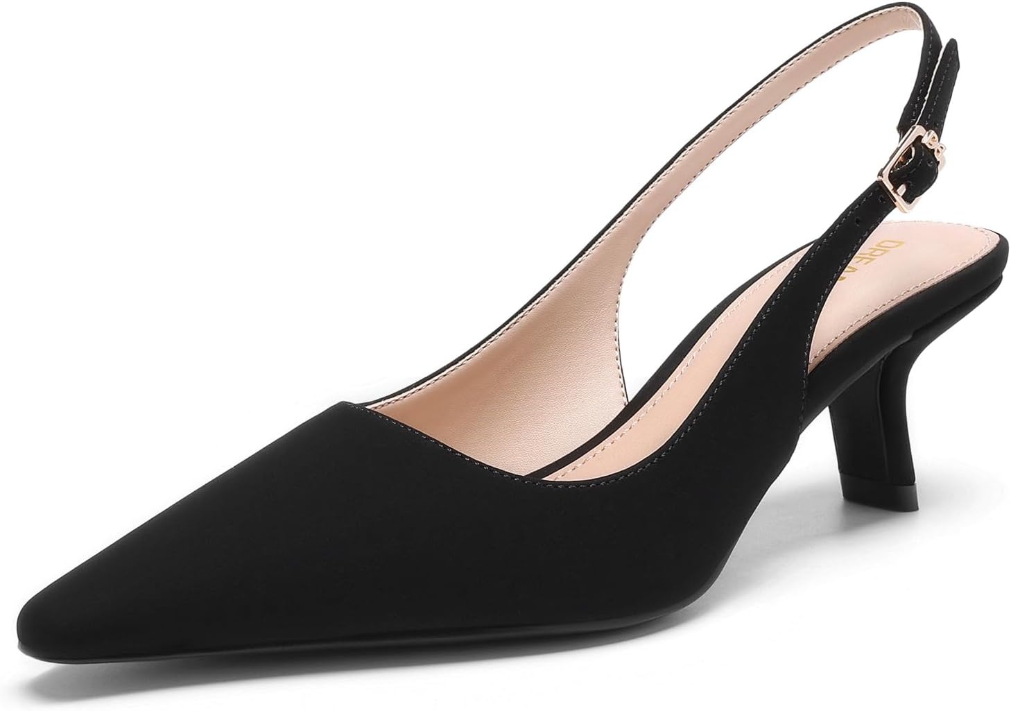image:imageDREAM PAIRS Womens Slingback Kitten Heels Pumps Shoes 236 Inch Low Heel Pointed Toe Pumps Comfortable Closed Toe Dress Shoes for Office Work Classic Holiday HeelsBlacknubuck