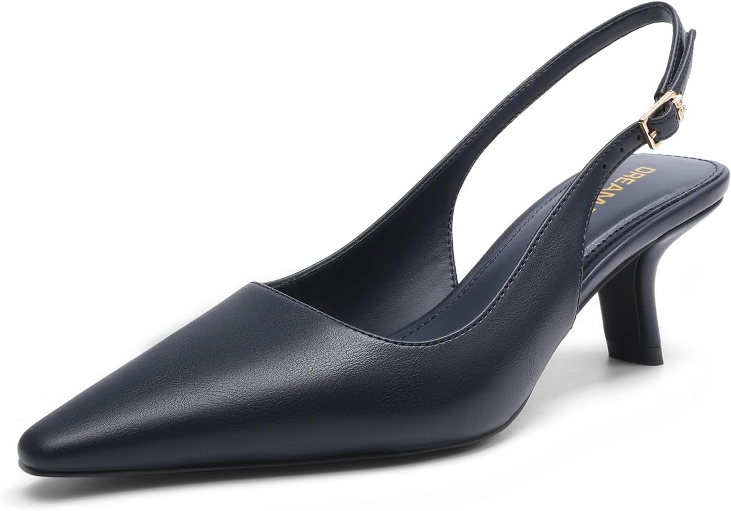 image:imageDREAM PAIRS Womens Slingback Kitten Heels Pumps Shoes 236 Inch Low Heel Pointed Toe Pumps Comfortable Closed Toe Dress Shoes for Office Work Classic Holiday HeelsNavy