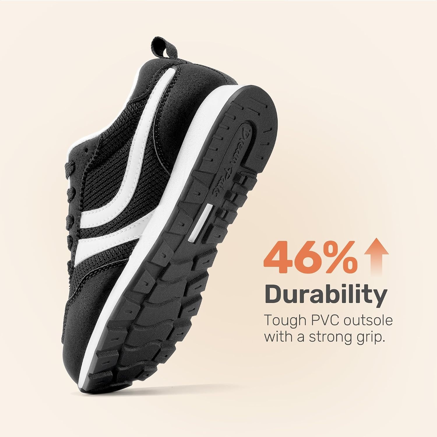 image:imageDREAM PAIRS Unisex Tennis Shoes Breathable Sneakers Lightweight Mesh Retro Upper Comfort Insole Durable Outsole Convenient Heel Pull Tab Casual Walk Sports Athletic School GymBlack