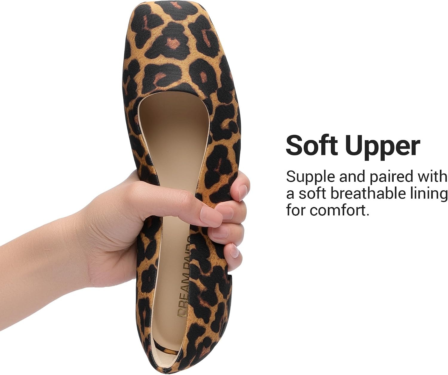 image:imageDREAM PAIRS Women Square Toe Mary Jane Ballet Flats Low Heel Elegant Comfortable Dress Shoes for Office Wedding DailyLeopard