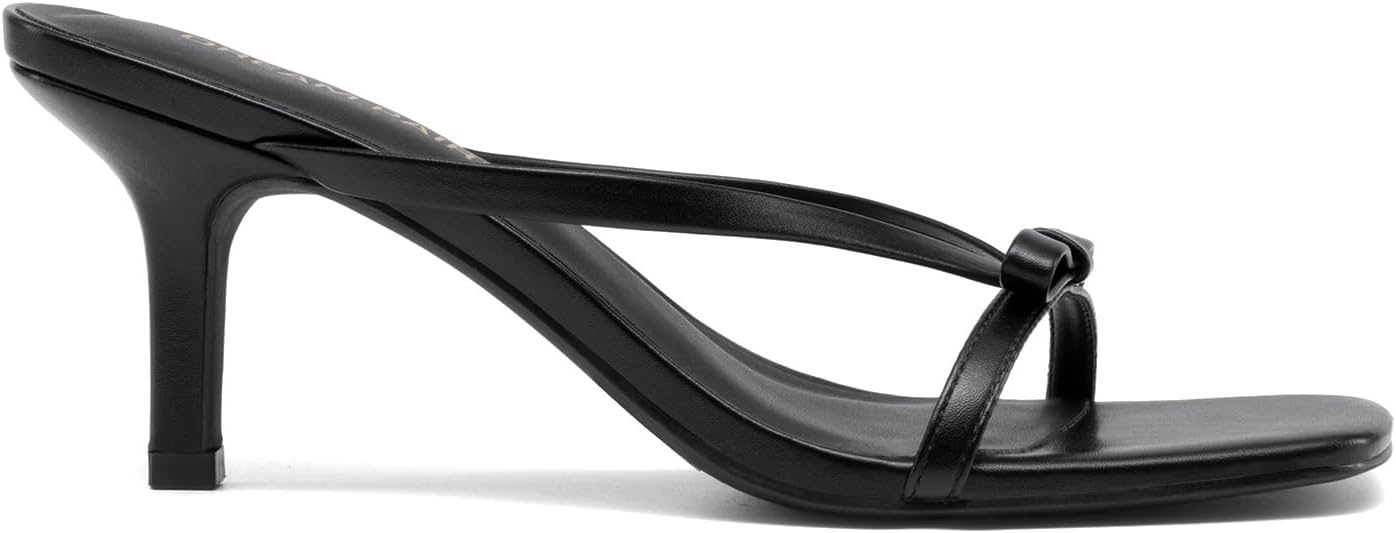 image:imageDREAM PAIRS Womens Comfort Bow Kitten Heel Sandals Square Open Toe Slip On Slide Dress Heels Elegant Casual Heeled for Bridal Wedding Guest Date Night amp Special OccasionsBlack