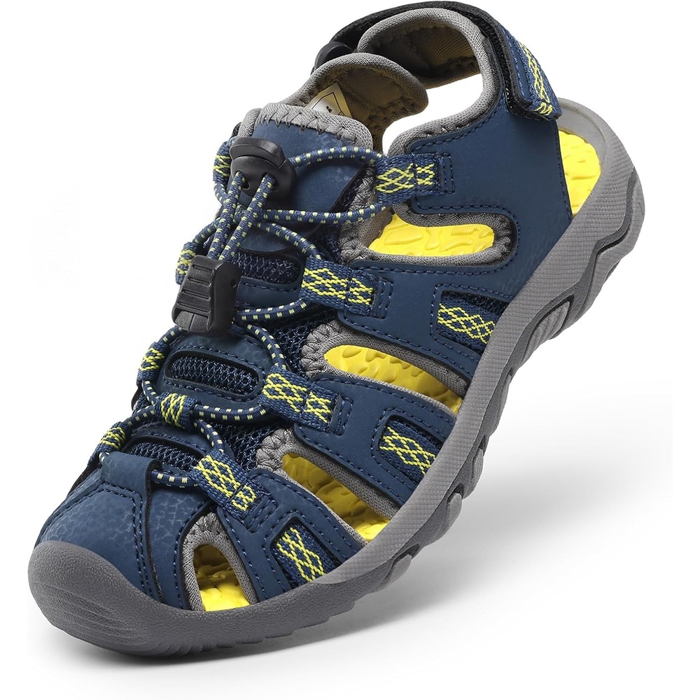 image:imageDREAM PAIRS Unisex Summer Water Athletic Sandals ClosedToe Protection QuickDrying Upper Comfort Footbed Durable NonSlip Sole HookAndLoop Outdoor Sport Walk HikeDark Blue
