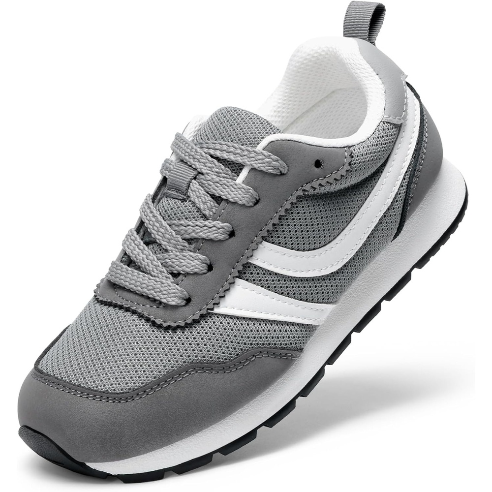 image:imageDREAM PAIRS Unisex Tennis Shoes Breathable Sneakers Lightweight Mesh Retro Upper Comfort Insole Durable Outsole Convenient Heel Pull Tab Casual Walk Sports Athletic School GymGrey