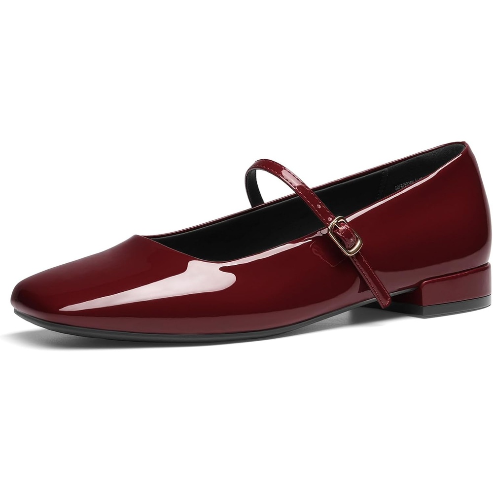 image:imageDREAM PAIRS Women Square Toe Mary Jane Ballet Flats Low Heel Elegant Comfortable Dress Shoes for Office Wedding DailyBurgundy