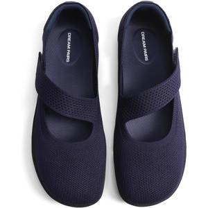 DREAM PAIRS Women’s Mary Jane Wide Toe Ballet Flats | Stretchy knit barefoot, Breathable machine washable upper, Anti-slip flexible outsole, Adjustable elastic straps(Navy)