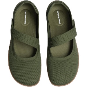 DREAM PAIRS Women’s Mary Jane Wide Toe Ballet Flats | Stretchy knit barefoot, Breathable machine washable upper, Anti-slip flexible outsole, Adjustable elastic straps(Green)