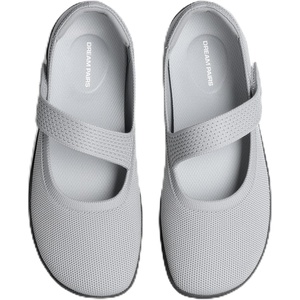 DREAM PAIRS Women’s Mary Jane Wide Toe Ballet Flats | Stretchy knit barefoot, Breathable machine washable upper, Anti-slip flexible outsole, Adjustable elastic straps(Grey)
