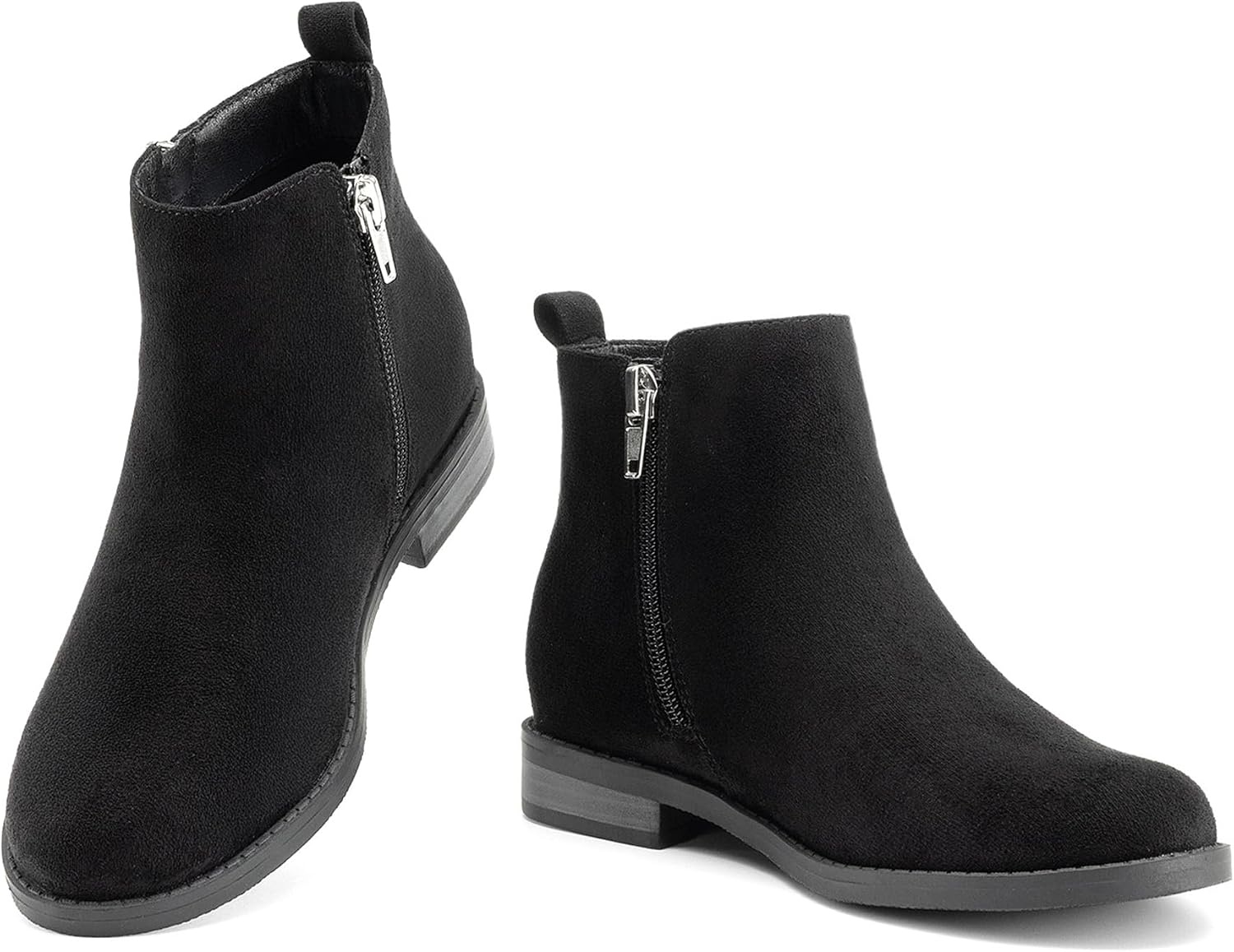 image:imageDREAM PAIRS Girls Glitter Star Ankle Boots Glitter stars add sparkle to every step Side zipper and pull tab Soft lining low heel TPR outsole for steady stepsBlack