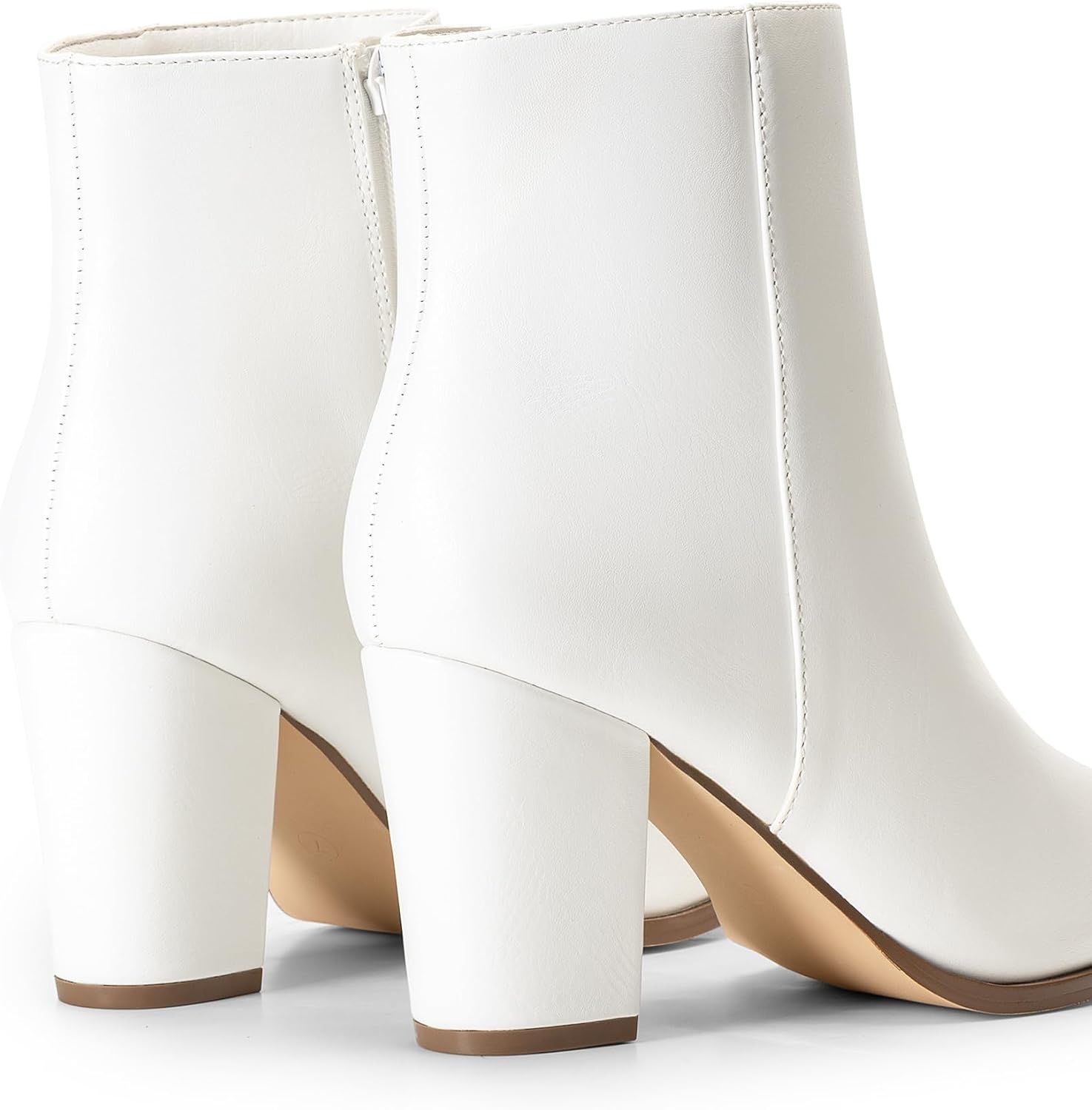 image:imageDREAM PAIRS Womens Ankle Boots Chunky Block Heel Booties Pointed Toe 3inch Block Heel Dress Booties Vintage Fashion Short Boots for Office Work Daily OccasionsWhitepu