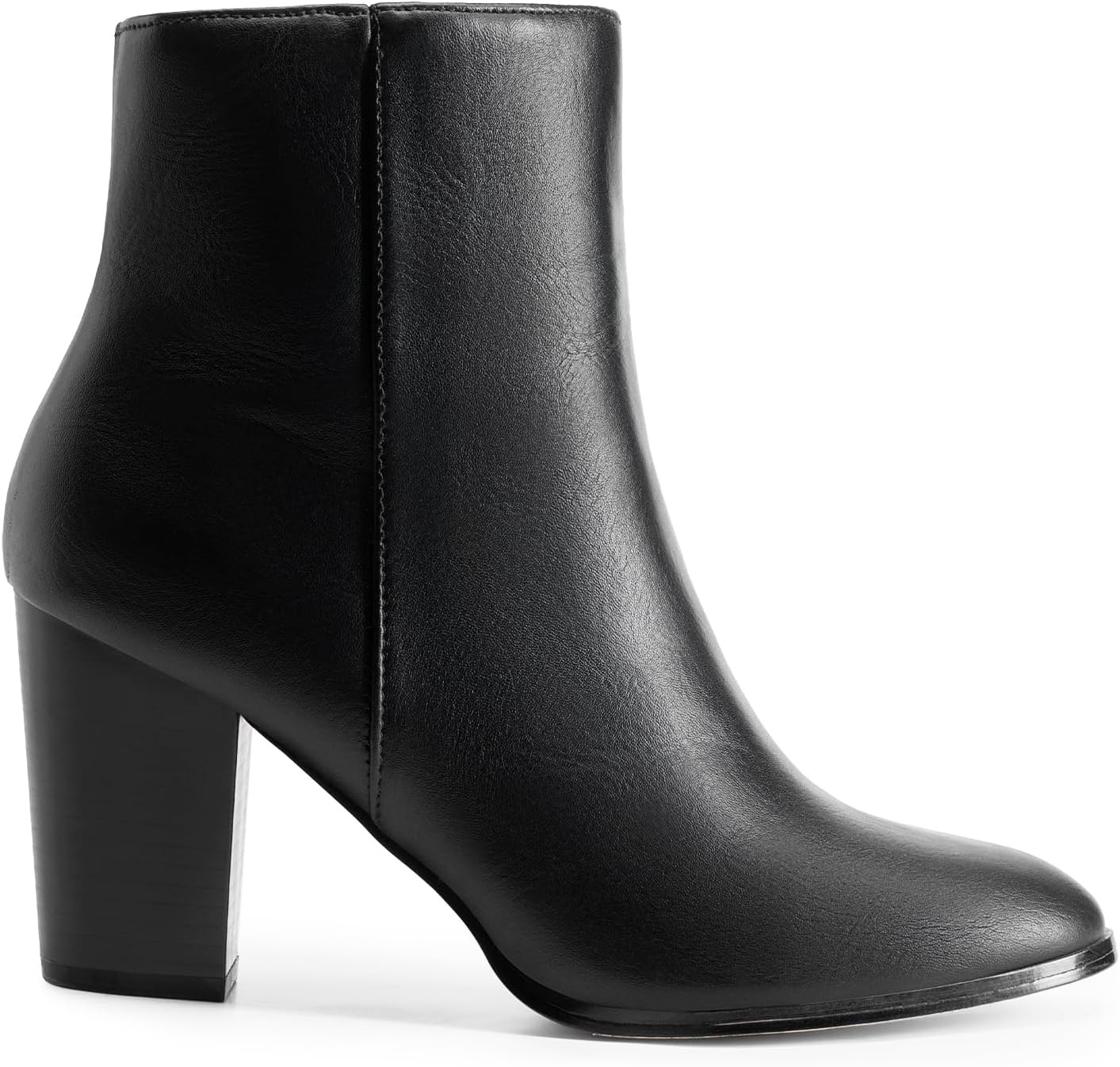 image:imageDREAM PAIRS Womens Ankle Boots Chunky Block Heel Booties Pointed Toe 3inch Block Heel Dress Booties Vintage Fashion Short Boots for Office Work Daily OccasionsBlackPu