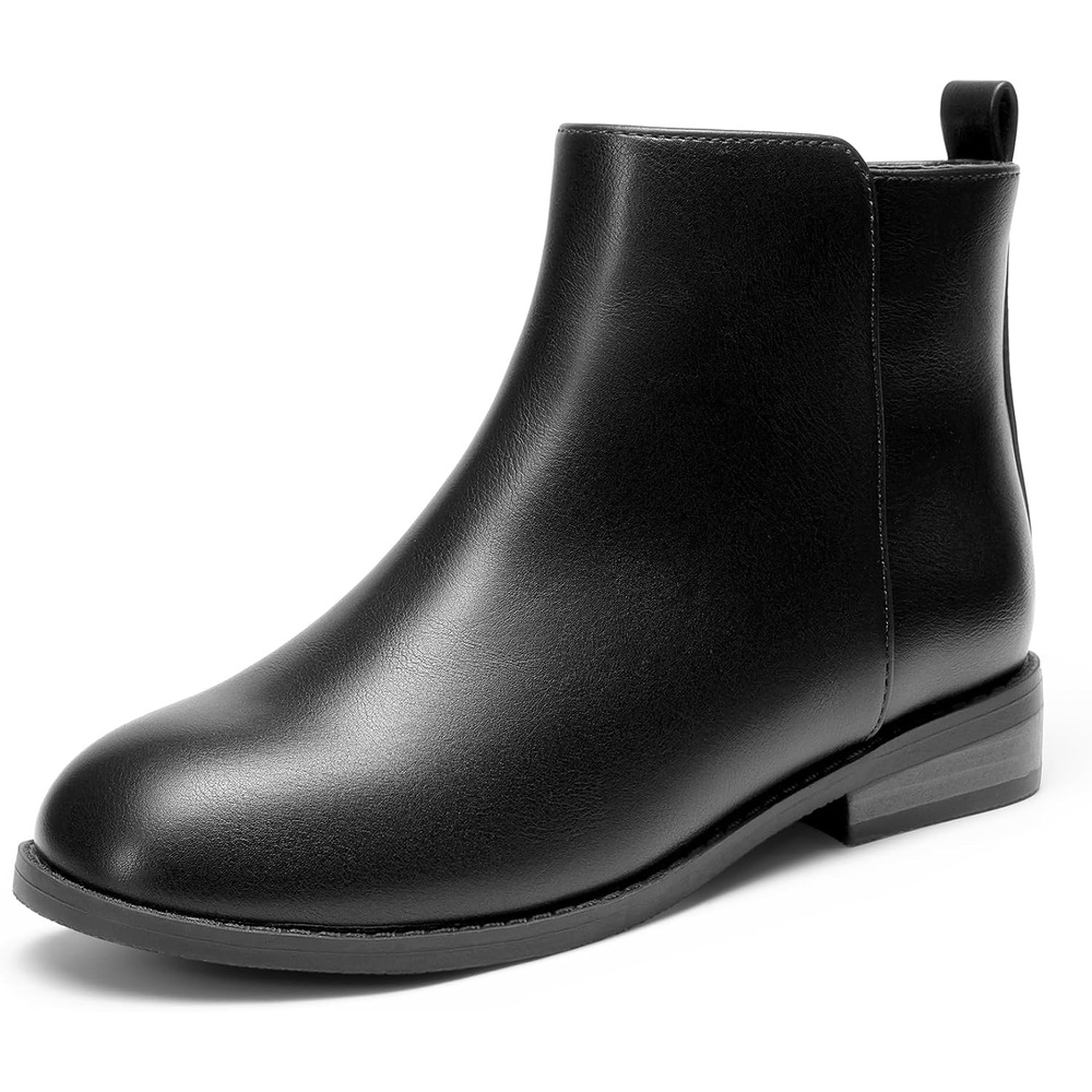 image:imageDREAM PAIRS Girls Glitter Star Ankle Boots  Glitter stars add sparkle to every step Side zipper and pull tab Soft lining low heel TPR outsole for steady stepsAll Black