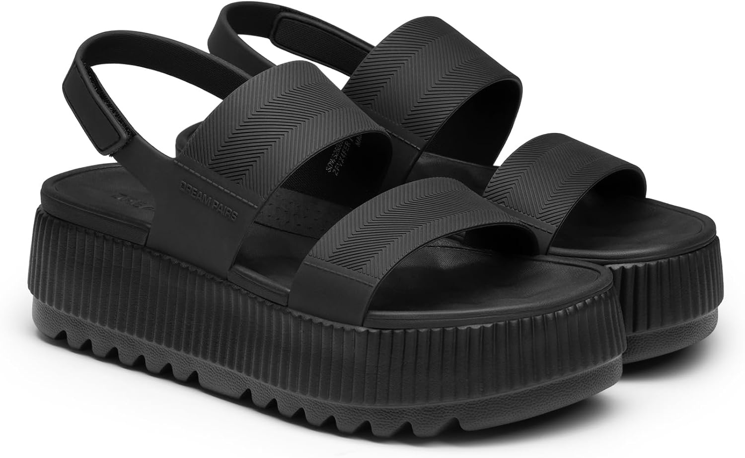 image:imageDREAM PAIRS Waterproof Lightweight Platform Sandals 169 travelfriendly platform sandals with archsupport footbed easy clean waterready TPU upper nonslip outsoleAll Black