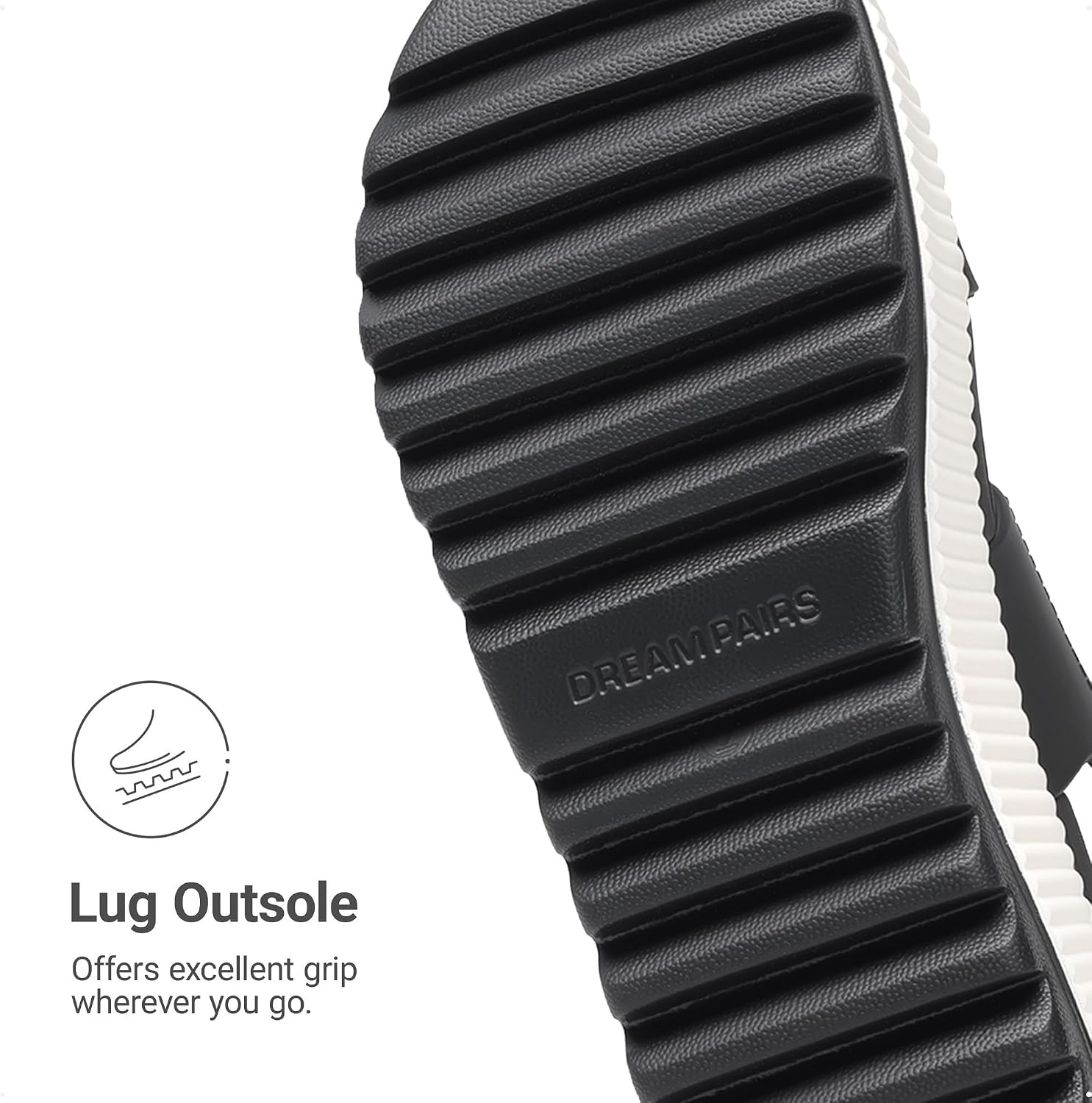 image:imageDREAM PAIRS Waterproof Lightweight Platform Sandals 169 travelfriendly platform sandals with archsupport footbed easy clean waterready TPU upper nonslip outsoleBlackWhite