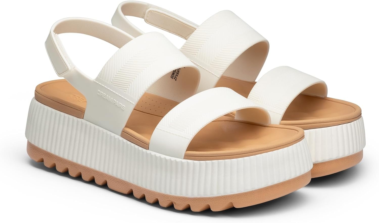 image:imageDREAM PAIRS Waterproof Lightweight Platform Sandals 169 travelfriendly platform sandals with archsupport footbed easy clean waterready TPU upper nonslip outsoleWhite