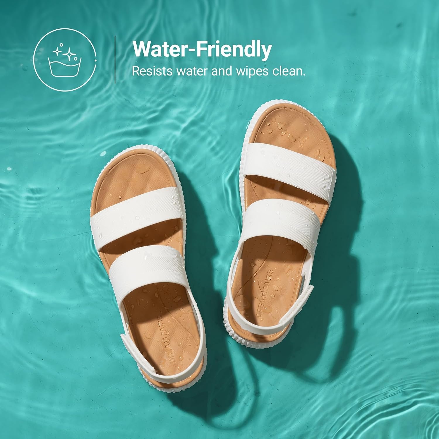 image:imageDREAM PAIRS Waterproof Lightweight Platform Sandals 169 travelfriendly platform sandals with archsupport footbed easy clean waterready TPU upper nonslip outsoleWhite