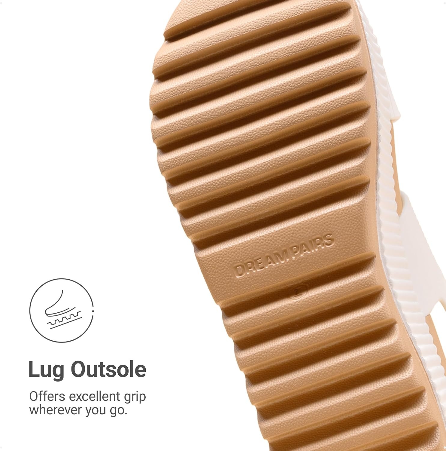 image:imageDREAM PAIRS Waterproof Lightweight Platform Sandals 169 travelfriendly platform sandals with archsupport footbed easy clean waterready TPU upper nonslip outsoleWhite