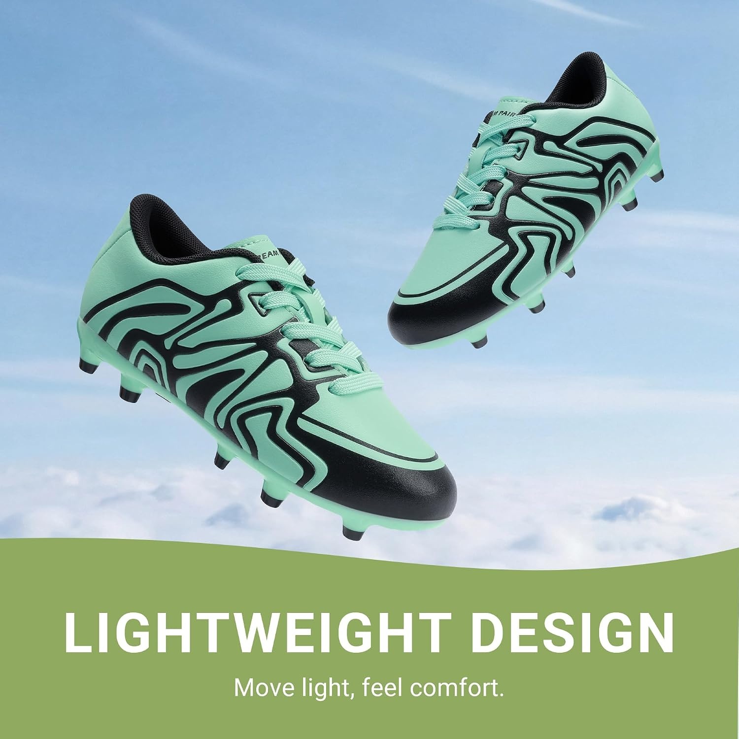 image:imageDREAM PAIRS Boys Girls Baseball Soccer Cleats Football Kids Toddler Youth Comfortable Stable Lightweight Soccer Shoes Cleats with Cushioned InsoleMint Green