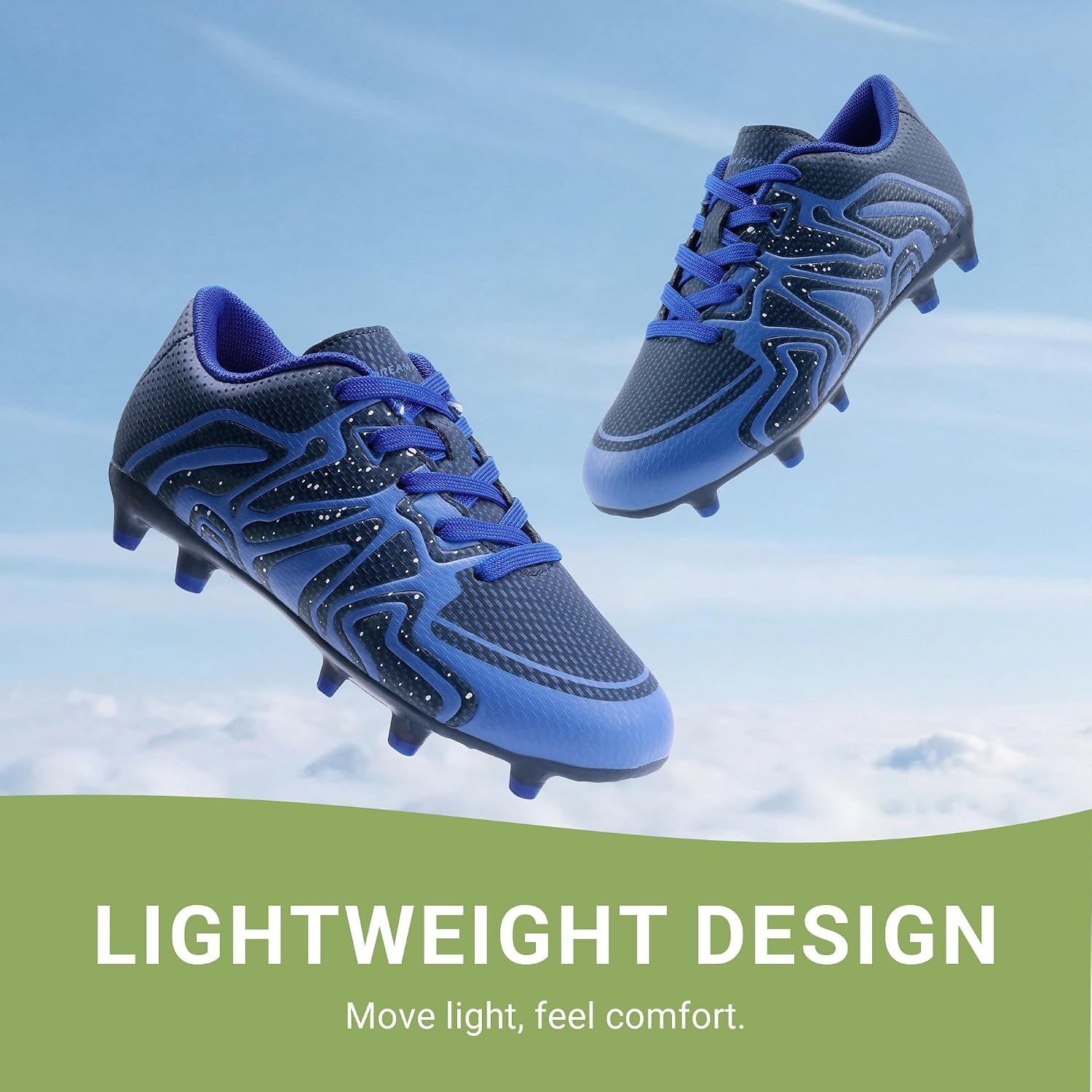 image:imageDREAM PAIRS Boys Girls Baseball Soccer Cleats Football Kids Toddler Youth Comfortable Stable Lightweight Soccer Shoes Cleats with Cushioned InsoleNavyRoyalWht