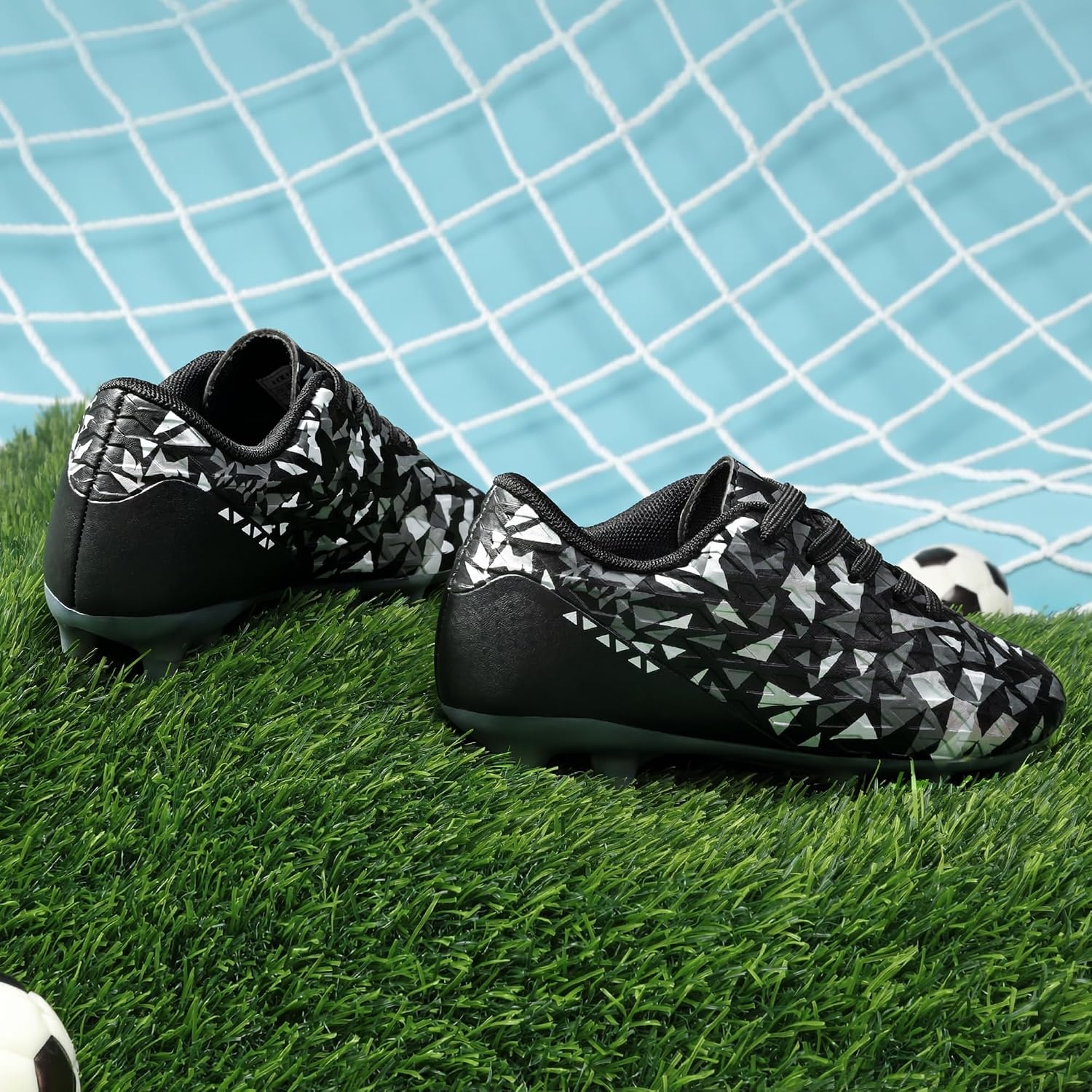 image:imageDREAM PAIRS Boys Girls Soccer Cleats Youth Firm Ground Athletic Outdoor Training Football Shoes for Little Kid Big Kid ToddlerBlack