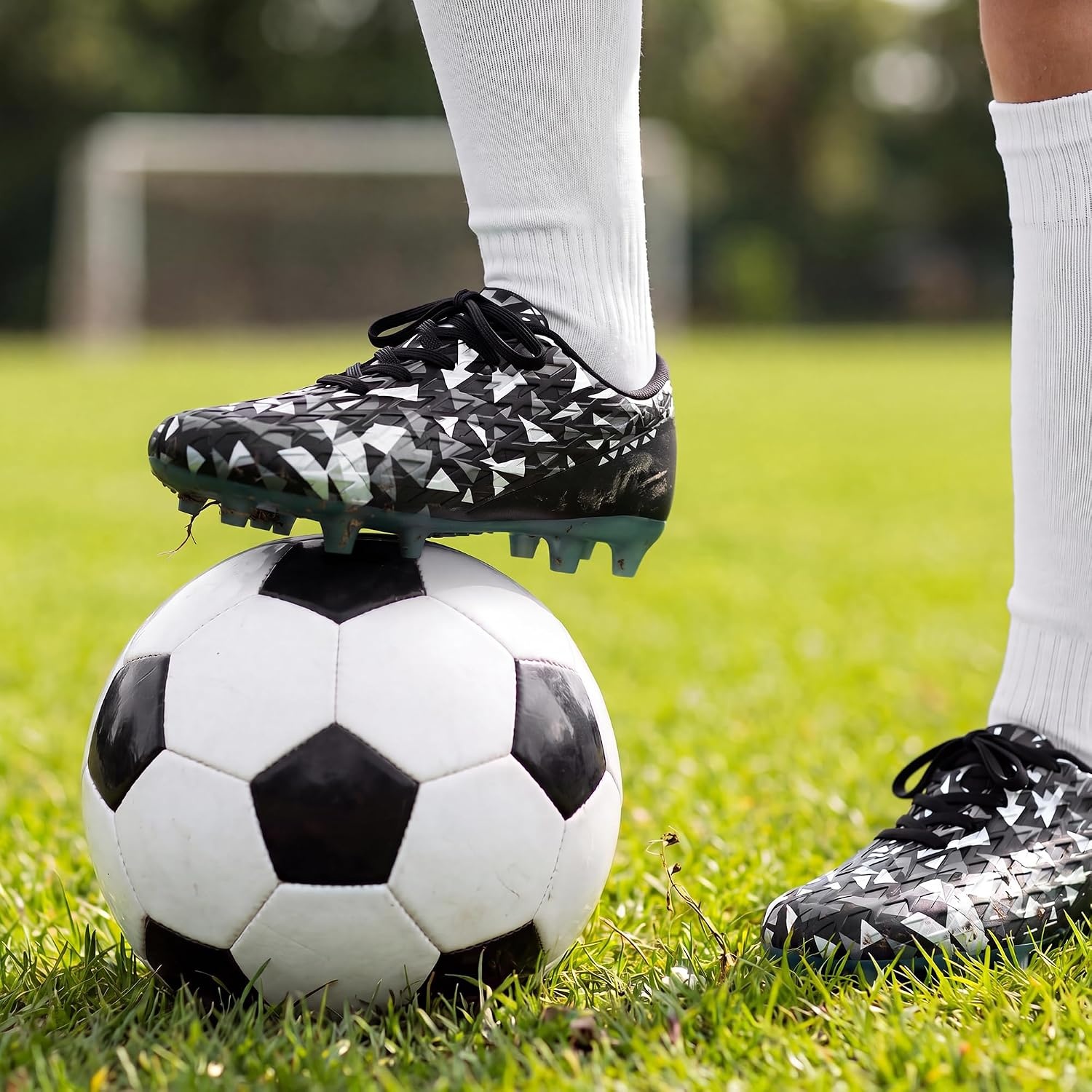 image:imageDREAM PAIRS Boys Girls Soccer Cleats Youth Firm Ground Athletic Outdoor Training Football Shoes for Little Kid Big Kid ToddlerBlack