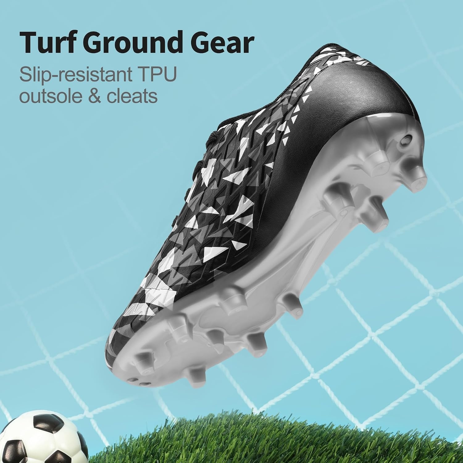 image:imageDREAM PAIRS Boys Girls Soccer Cleats Youth Firm Ground Athletic Outdoor Training Football Shoes for Little Kid Big Kid ToddlerBlack