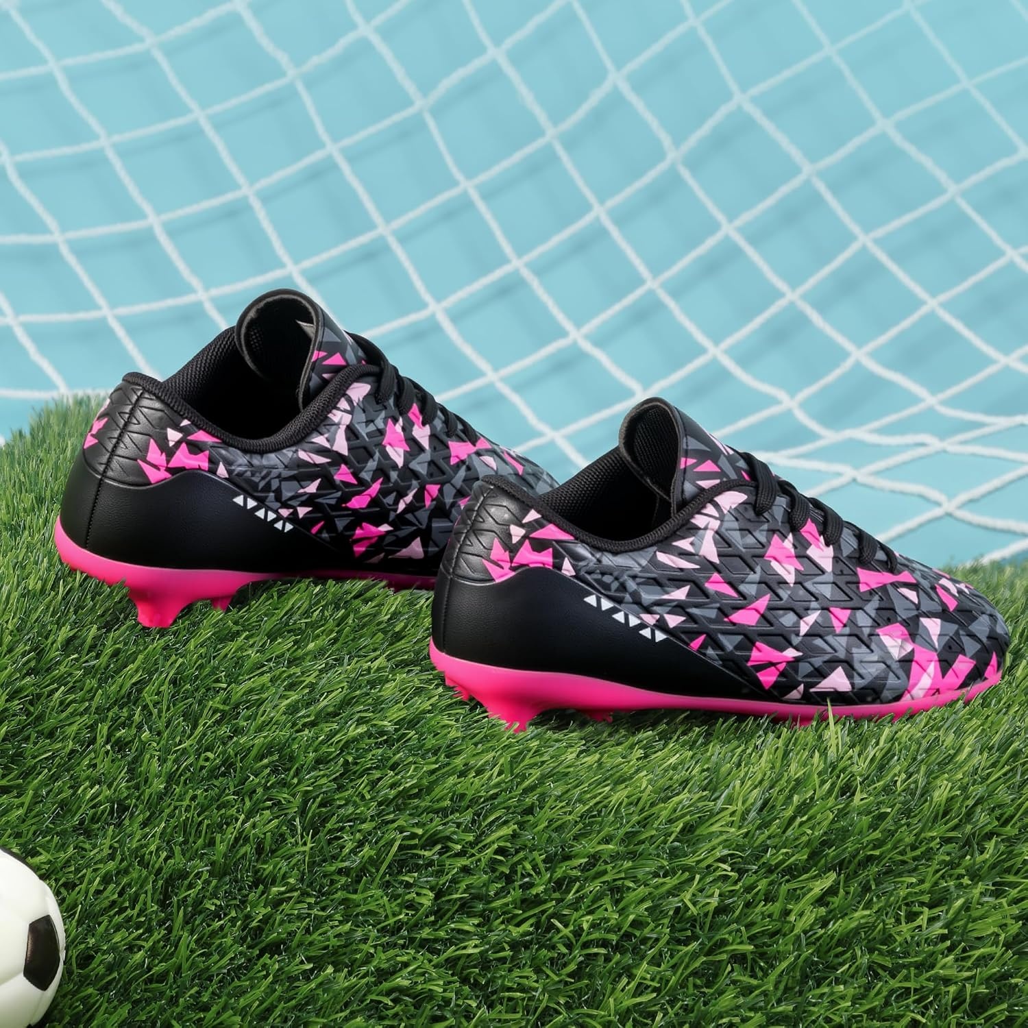 image:imageDREAM PAIRS Boys Girls Soccer Cleats Youth Firm Ground Athletic Outdoor Training Football Shoes for Little Kid Big Kid ToddlerBlackHot Pink