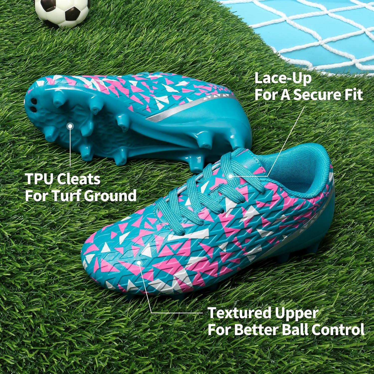 image:imageDREAM PAIRS Boys Girls Soccer Cleats Youth Firm Ground Athletic Outdoor Training Football Shoes for Little Kid Big Kid ToddlerMint Green