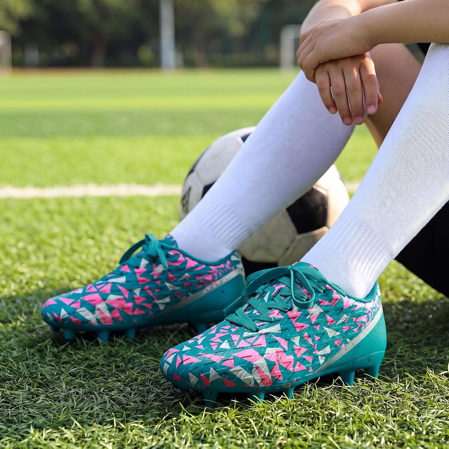image:imageDREAM PAIRS Boys Girls Soccer Cleats Youth Firm Ground Athletic Outdoor Training Football Shoes for Little Kid Big Kid ToddlerMint Green