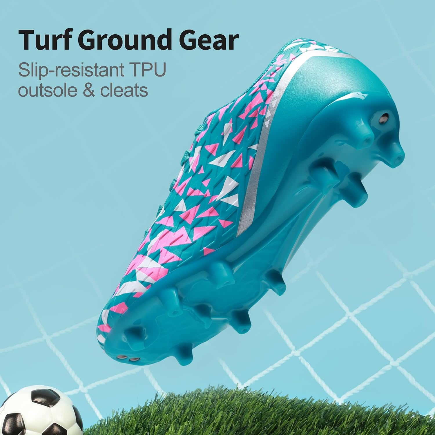 image:imageDREAM PAIRS Boys Girls Soccer Cleats Youth Firm Ground Athletic Outdoor Training Football Shoes for Little Kid Big Kid ToddlerMint Green