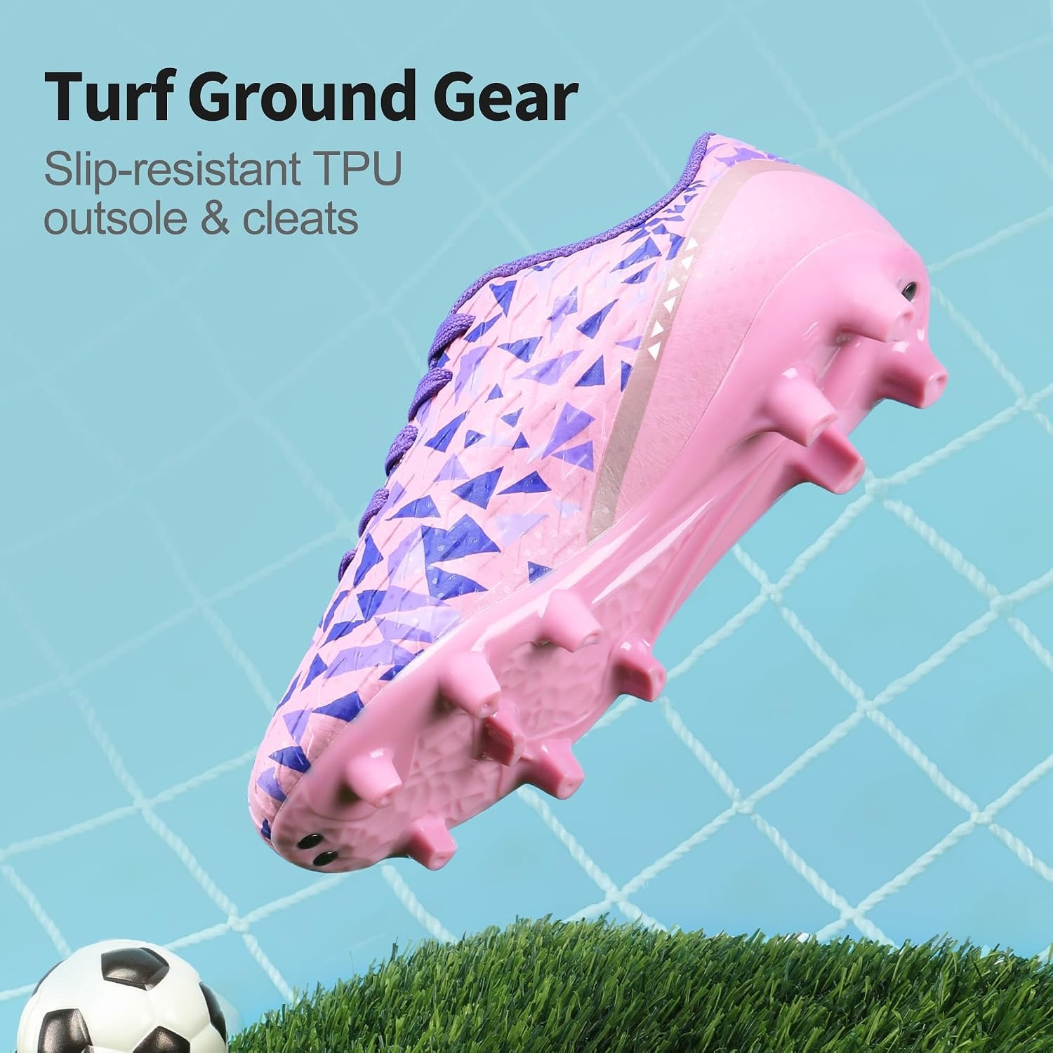 image:imageDREAM PAIRS Boys Girls Soccer Cleats Youth Firm Ground Athletic Outdoor Training Football Shoes for Little Kid Big Kid ToddlerPinkPurple