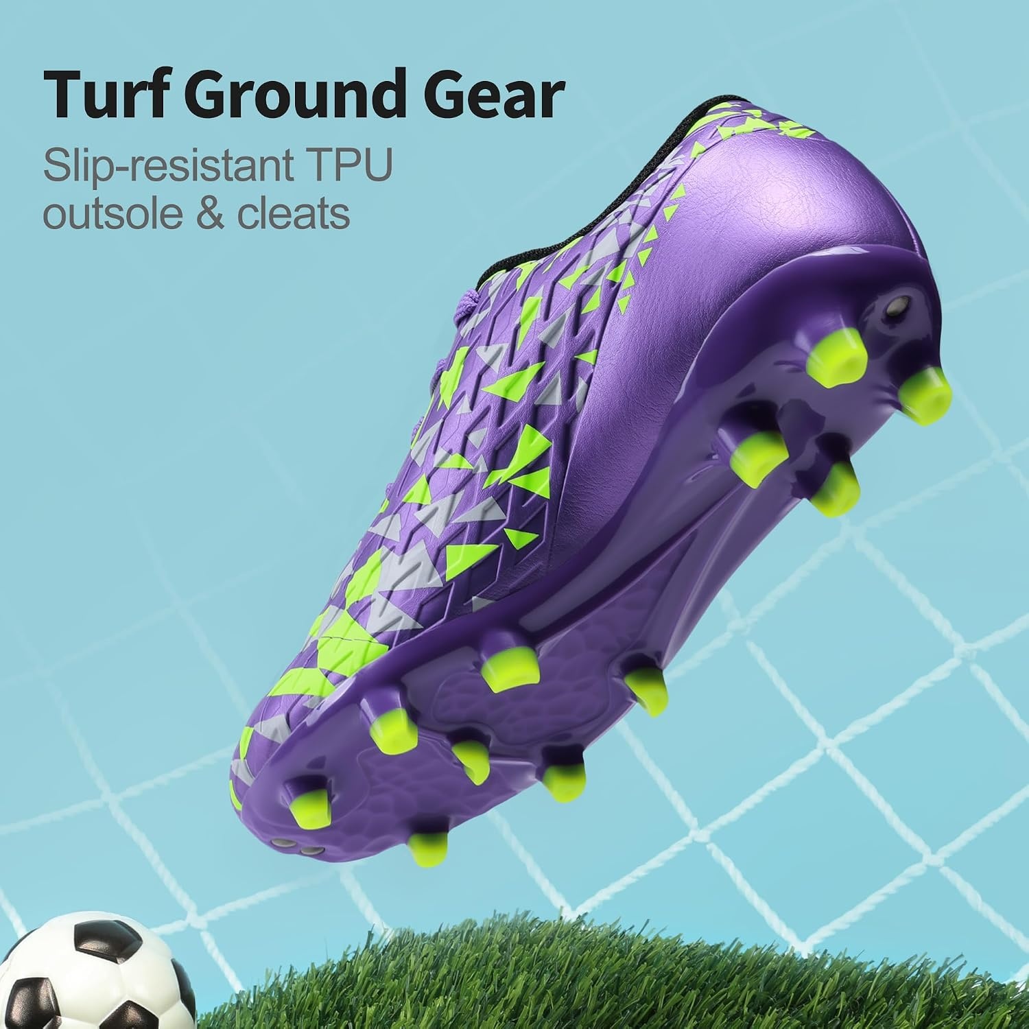 image:imageDREAM PAIRS Boys Girls Soccer Cleats Youth Firm Ground Athletic Outdoor Training Football Shoes for Little Kid Big Kid ToddlerPurple