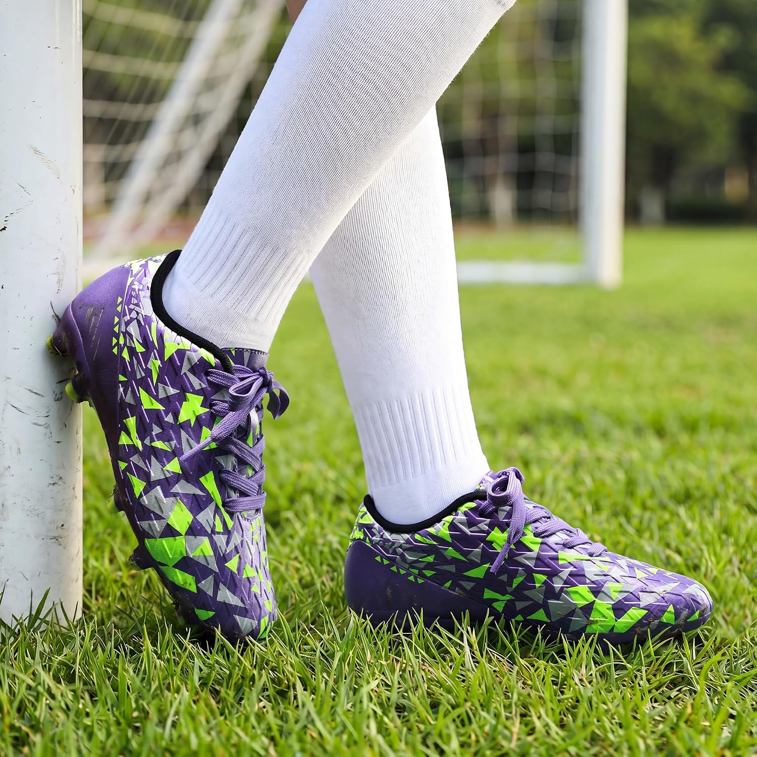image:imageDREAM PAIRS Boys Girls Soccer Cleats Youth Firm Ground Athletic Outdoor Training Football Shoes for Little Kid Big Kid ToddlerPurple