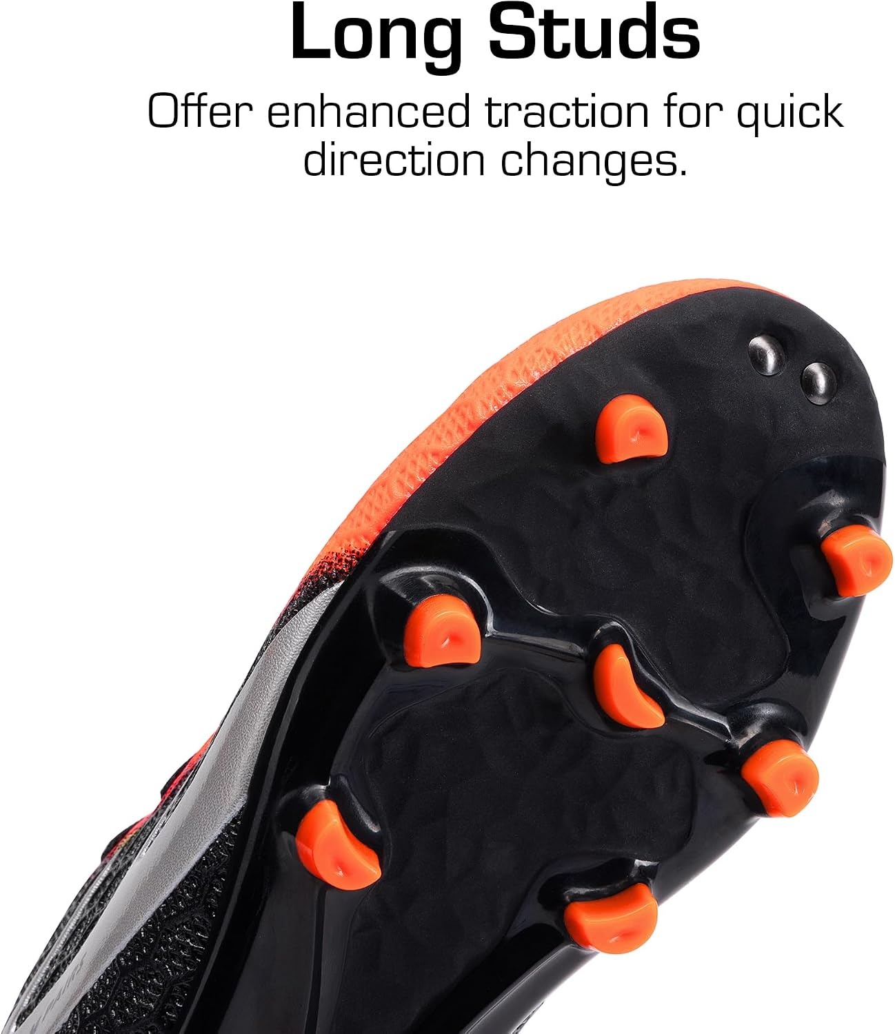 image:imageDREAM PAIRS Girl Toddler Boys Soccer Cleats Textured Upper Improves Control Rubber Outsole Boosts Grip EVA Footbed Adds Cushioning Arch Support Reduces FatigueBlackOrange