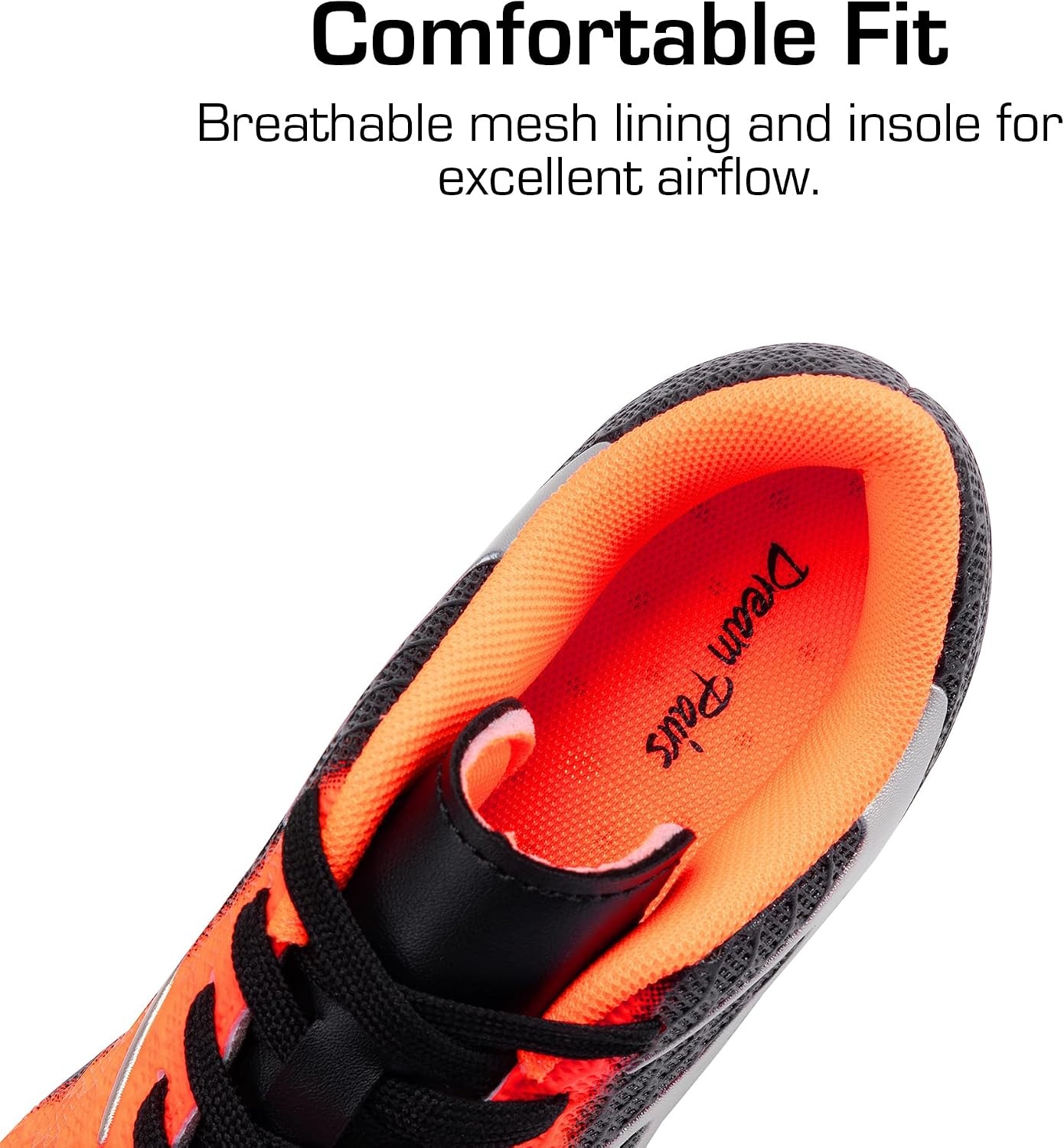 image:imageDREAM PAIRS Girl Toddler Boys Soccer Cleats Textured Upper Improves Control Rubber Outsole Boosts Grip EVA Footbed Adds Cushioning Arch Support Reduces FatigueBlackOrange